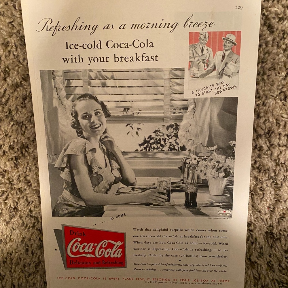 Bundle of Coca-Cola Memorabilia 10 Print Ads 30-50s